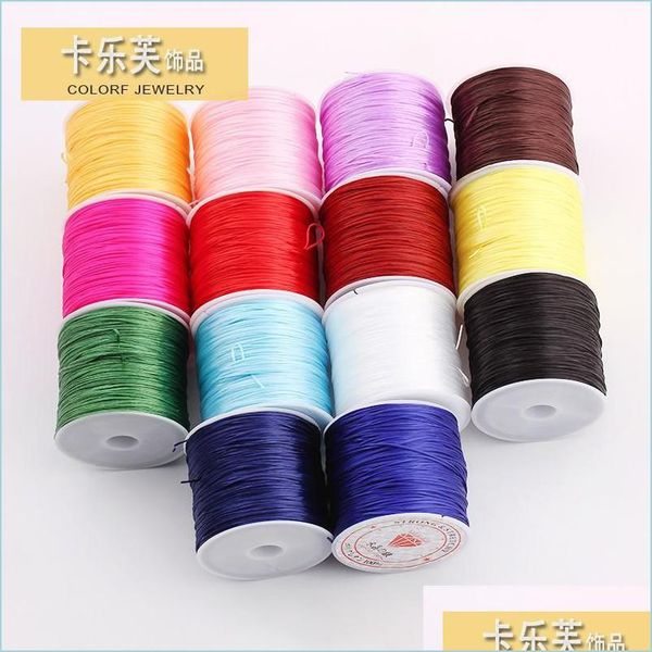 

cord wire 60 meters 0.8mm flat crystal beads elastic cord diy handmade accessories beaded bracelet rope 1981 q2 drop delivery 2021 j dh2rg, White;red