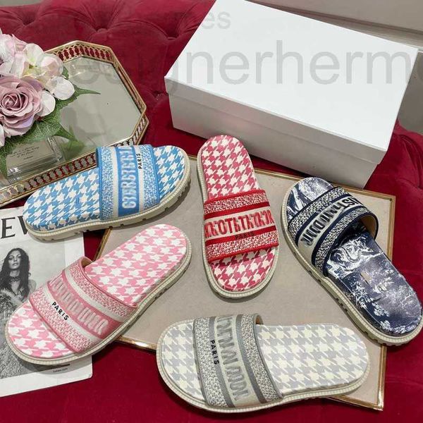 

slippers designer women 's shoes beach sandals luxury designer flat canvas leather multicolor letters fashion l indoor outdoor party st, Black