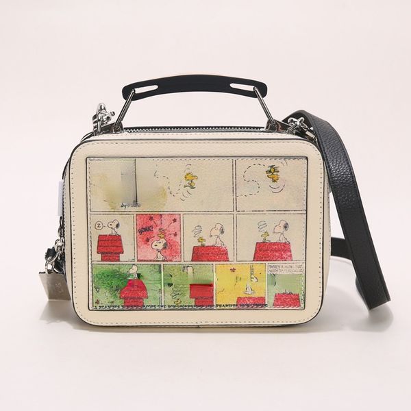 

retro printing cartoon small box bags brand handbags genuine leather crossbody designer bag