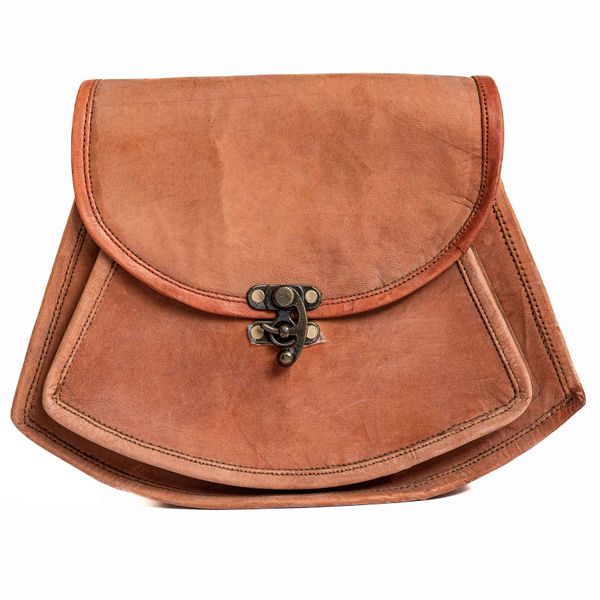 

female plain brass fitting leather sachel sling bag 20229242424lh