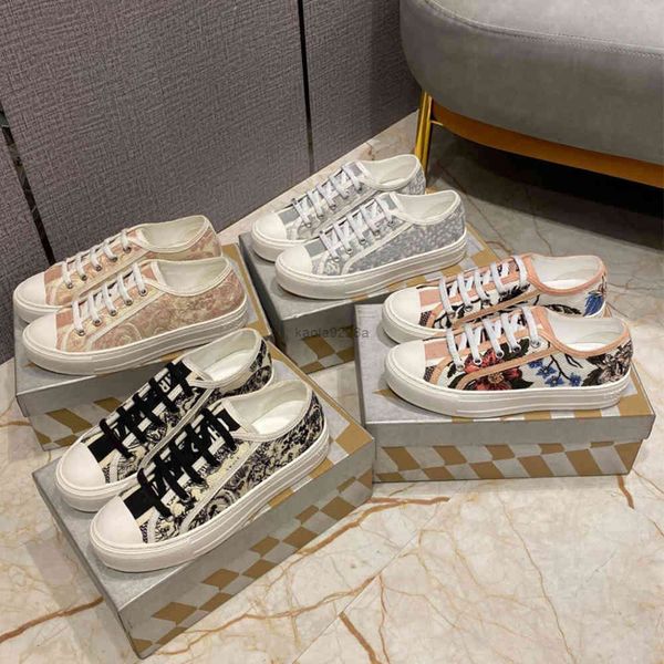 

2022 paris dies shoes 2021 walk 'n 'oblique women dior shoe diors sneaker gray black white embroidered cotton low -cut shoes fashi