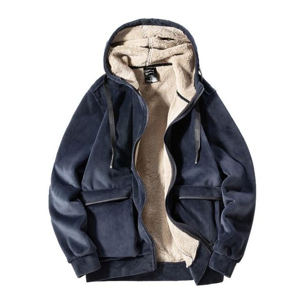 

men's jackets winter plus-size plus fleece sweatsuit men's sport coat with warm lamb coats jacket mmmdllh66, Black;brown