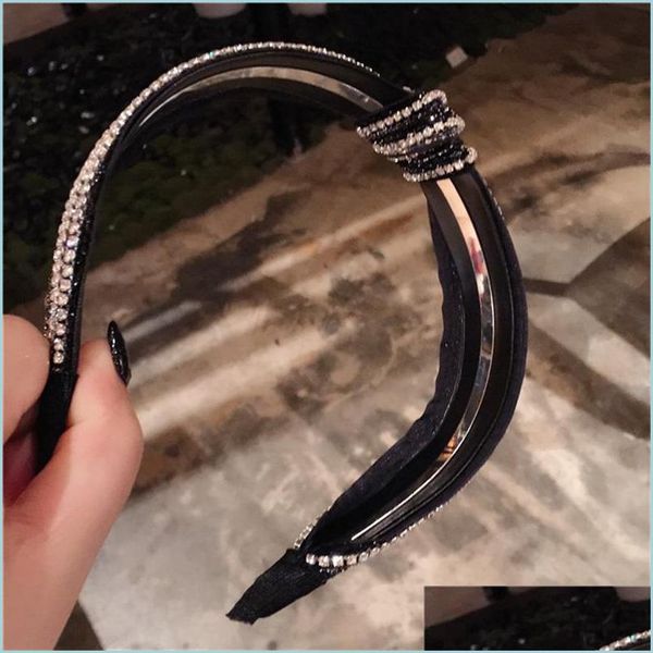 

headbands autumn winter simple headbands inlay drill tie a knot hairbands womens hair accessories korea 614 t2 drop deliv dhseller2010 dhxh2, Silver