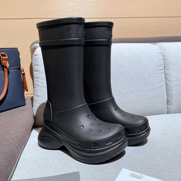 

r women's boots training shoe social fashion luxury track three layer black and white leather nylon print waterproof outdoor casual sho