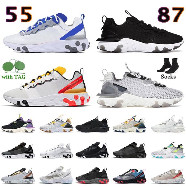 

2022 women mens element 55 87 running shoes epic undercover green mist tour yellow runner sneakers triple black schematic white iridescent v