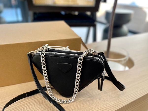 

luxury designer bag shoulder handbags p quality high fashion women wallets clutch totes crossbody cowhide 2 in 1 triangle bags ladies purse