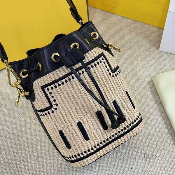 

evening bags mini straw bucket bag summer beach bags women tote purse vegetable basket travel shoulder handbag weave drawstring string metal