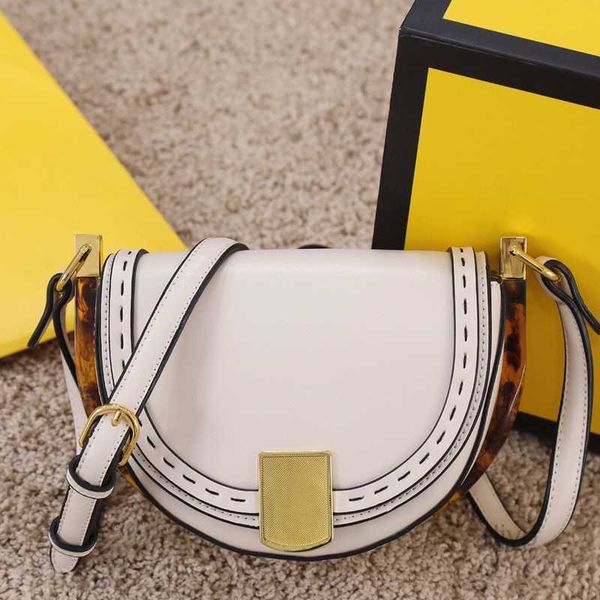 

evening bags new saddle cross body bag women shoulder bags half moon handbag golden shield buckle amber binding both sides female purse