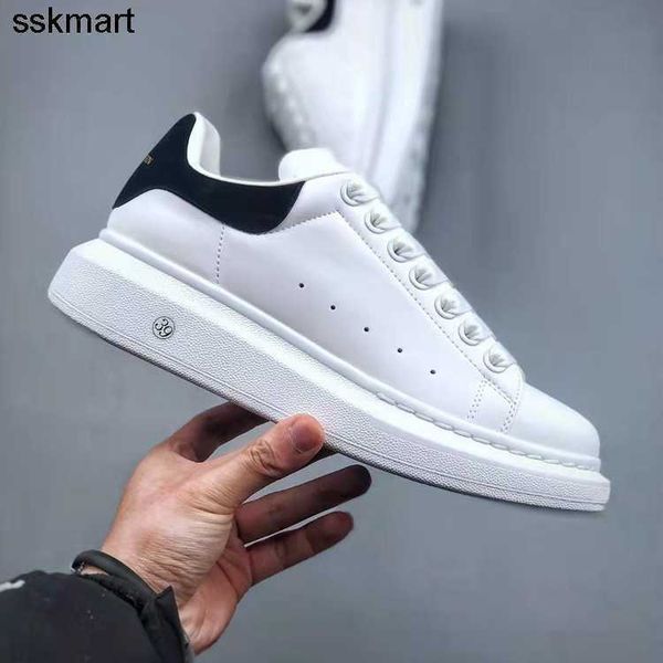 

dress shoes calfskin platform high version small white shoes thick soles high height leisure board sponge cakes, Black