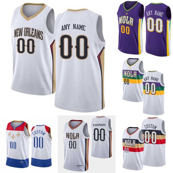 

75th custom new orleans''pelicans''8 naji marshall 17 jonas valanciunas 9 willy hernangomez 3 josh hart basketball jerse, Black;red