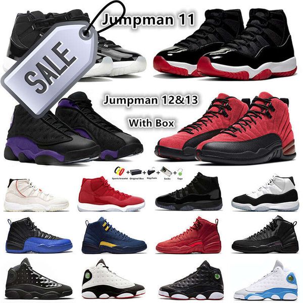 

with box jumpman 11 12 13 mens basketball shoes pure violet bred concord cap and gown space jam taxi royalty retro houndstooth 11s 12s 13s