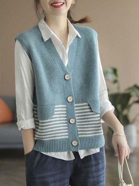 

women's sweaters women knitted cardigan vest casual vneck singlebreated fashionable simple sleeveless loose knitted sweater chic new j, White;black