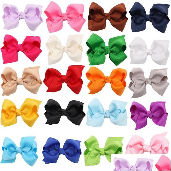 

hair clips barrettes pure color cloth hair accessories handmade ribbon children barrettes bow kids hairpins mticolor drop delivery 2 dhnci, Golden;silver