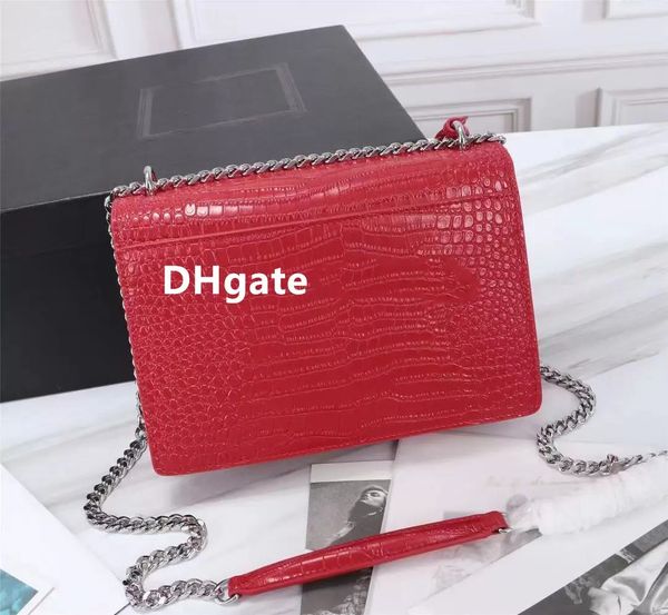 

strap purses luxury designer sunset bag classic latest color women shoulder bags chain handbag toothpick pattern leather womens cross body h