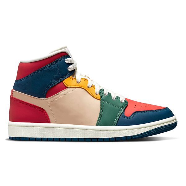 

designer jumpman 1 mid high 1s shoes split space jam phantom women washed pink black dark mocha palomino basketball sports sneakers 0fw6