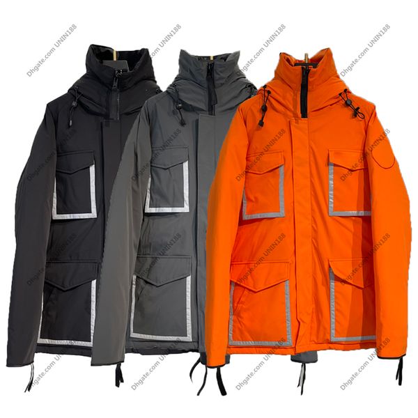 

designer luxury mens down jacket north winter hooded coat canada ovo co-branding thicken warm jackets men clothing reflective letters xs-xxl, Black
