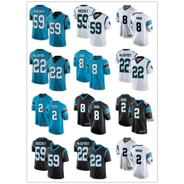

jersey custom carolina''panthers''men women youth 59 lukekuechly 22 christian mccaffrey 2 dj moore 8 jaycee horn footbal, Black