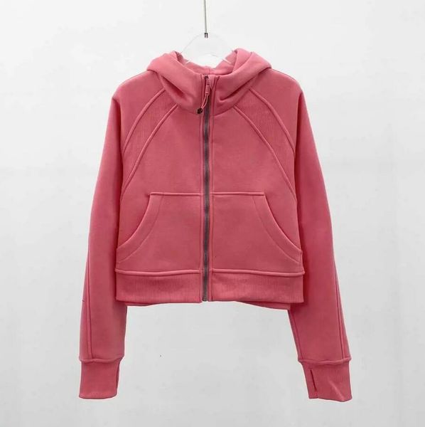 

2023 new lu-16 scuba hoodies women's yoga outfits sports23zip jacket plush hoodie gym clothes, Gray