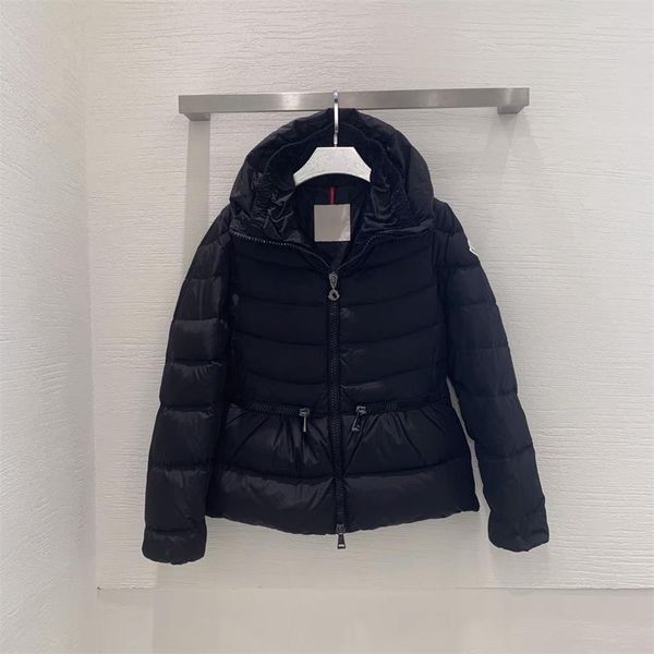 

women classic detachable down jacket womens parkas winter warm feather waistcoat short thermal cotton jacket designer brand coat size s, Black
