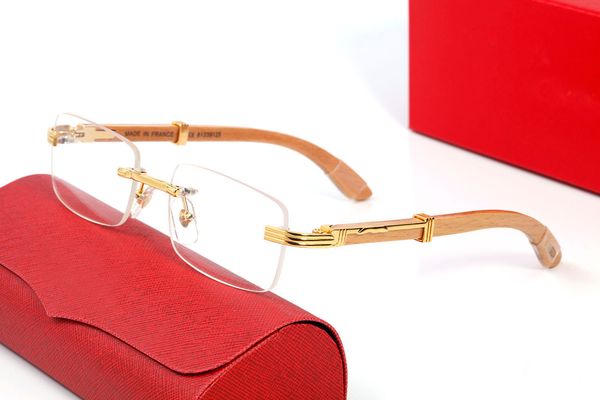 

mens designer sunglasses woman polarized uv protection carti eyeglasses square rimless gold alloy goggle buffalo horn sun glasses for women, White;black