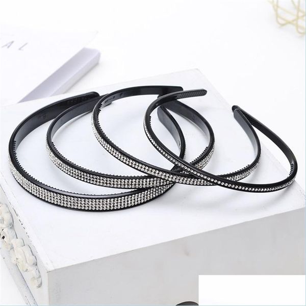 

headbands women headbands non slip band toothed rhinestone diamonds hair bands elegant black hairbands headwear fashion jewelry gift dhr5m, Silver