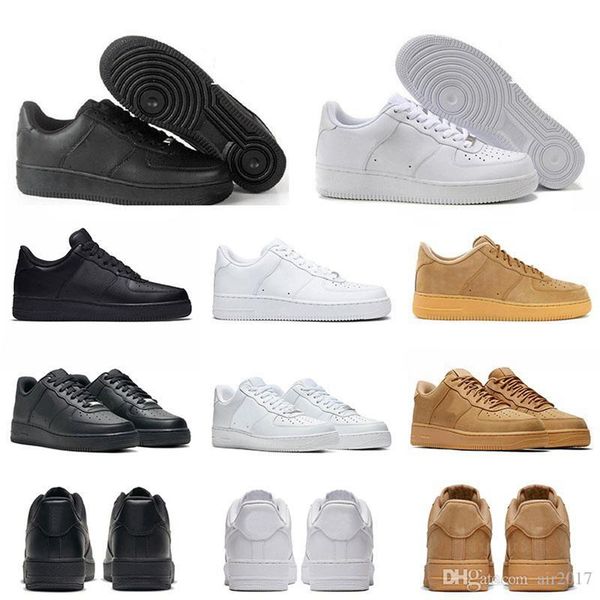 

wholesale boots designers outdoor men women forces 1s low skateboard shoes one 1 knit euro cushion high women all white sandals wheat lzj032, Black