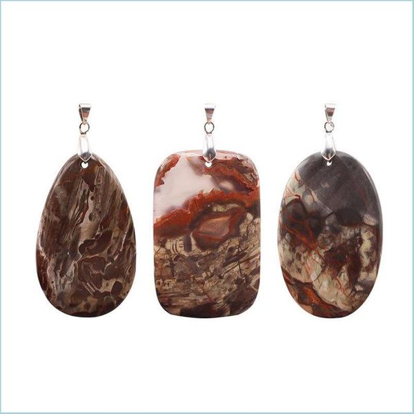 

charms 20-35mm natural stone agates pendant irregar shape exquisite pendants charms for jewelry making diy necklaces accessories drop dhiot, Bronze;silver