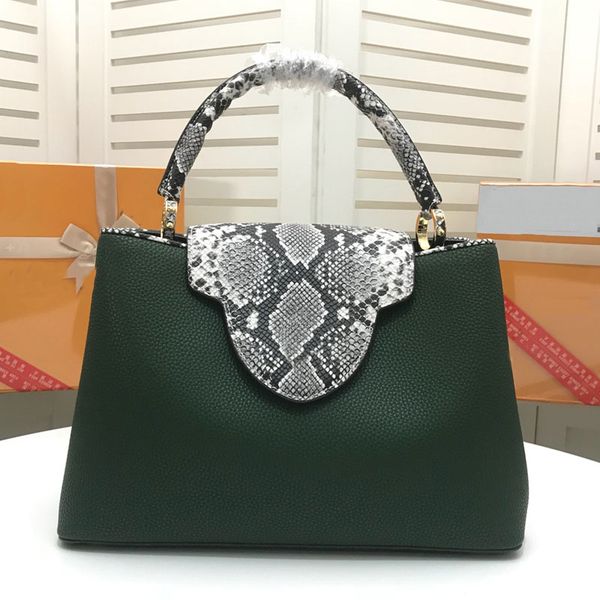 

women handbags tote bag flap crossbody bags messenger handbags internal compartment snakeski pattern quality wallet real leather handle