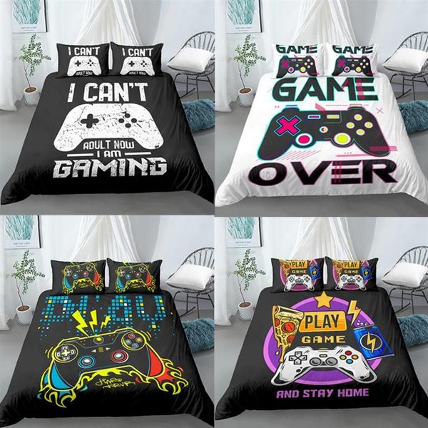

3d duvet cover teens gamer bedding set for kids boys girls bed gamepad printed with pillow case xmas gifts us  eu double191i