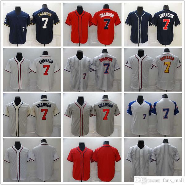 

ncaa baseball 7 dansby swanson jerseys stitched blank jersey breathable sport grey black red white home away blank size s-xxxl, Blue;black