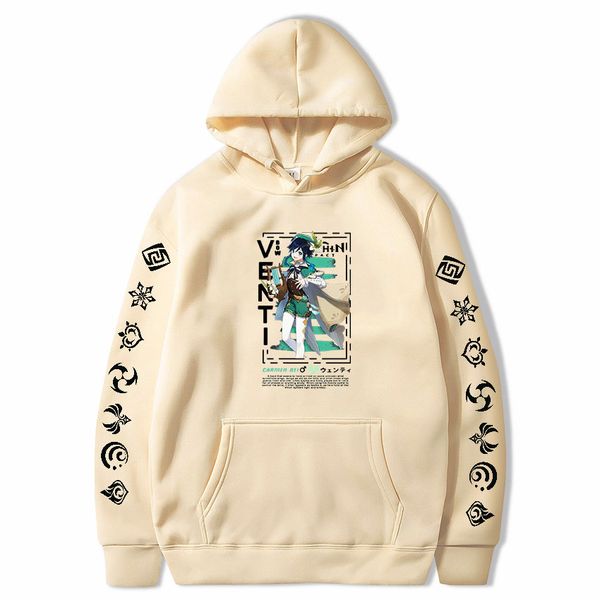 

impact hoodies venti poet of wind hip hop kawaii clothing oversize sweatshirt women pullover male korean, Black