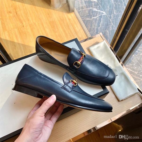 

aaa designer luxury loafer dress shoes men leather mules casual shoe fashion slipper mules backless loafers retro flat heel party slippers, Black