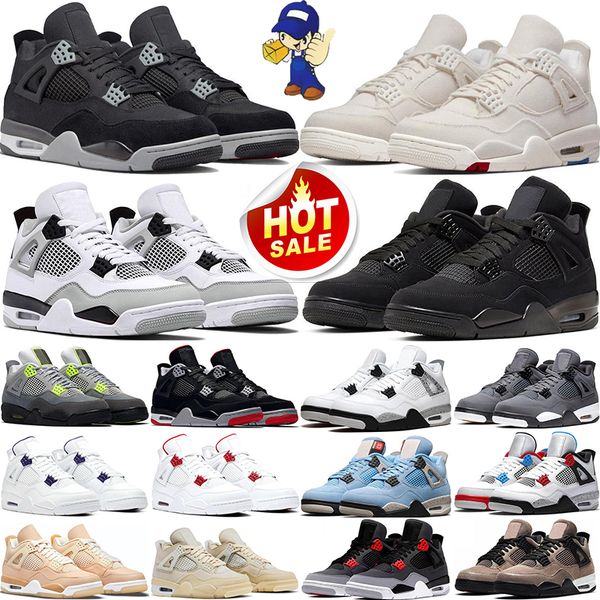 

basketball shoes sports sneakers trainers messy room black cat neon bred military black red thunder university blue white og 4 jordens 4s