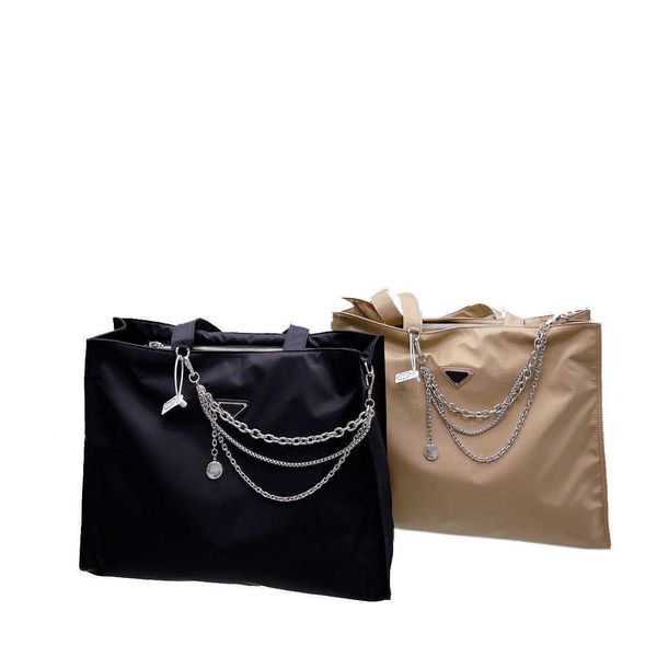 

classic triangle sign totes beach bags italy brand nylon large capacity shopping handbags fashion elling women chain bag