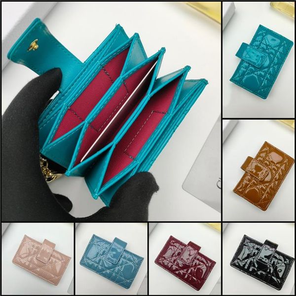 

lady mini cute fashion patent leather card bags card holder 5-layer pouch 10 5 6 3cm 006-2 712181222c, Red;black