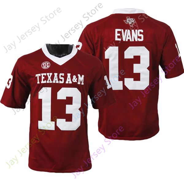 

2022 new ncaa texas a&m aggies football jersey 13 mike evans college red size youth adult, Black;red