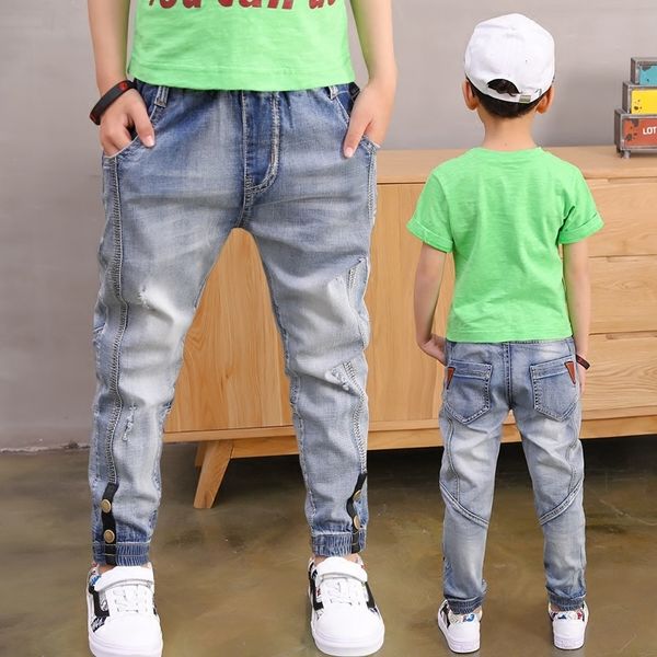 

jeans boy loose solid casual for spring autumn boys children's fashion for age 3 4 5 6 7 8 9 10 11 12 13 14 years 220923, Blue