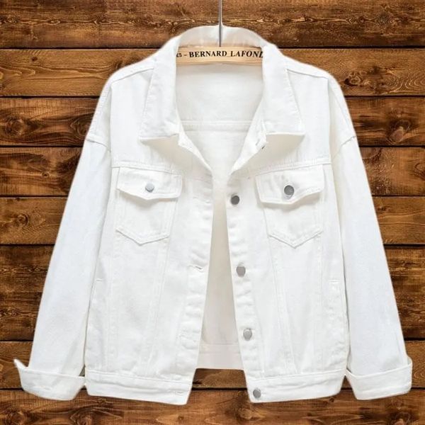 

men's jackets white denim jacket women korean fashion loose short jean coat spring autumn long sleeve single breasted wild cowboy jacke, Black;brown