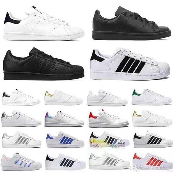 

new quality r stan smith flat casual skateboard shoes homme leather mens womens fashion platform designer sneakers yee2, Black