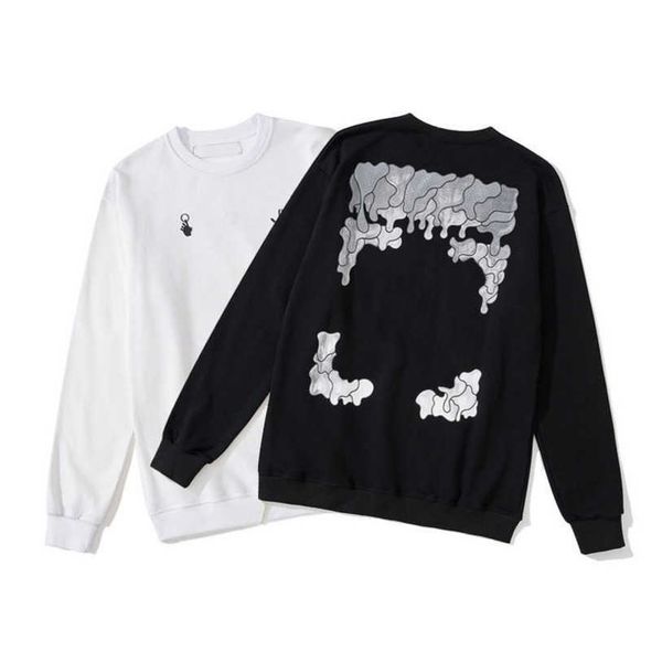 

luxury fashion women's pullover jackets sweatshirts brand offs hoodies women sweater men arrow letter print black white street trend c, Black;brown