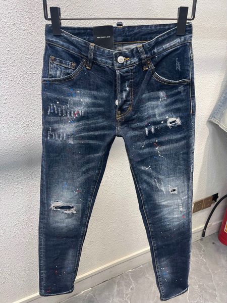 

designer blue denim distressed jeans pants cotton washed skinny jeans for men