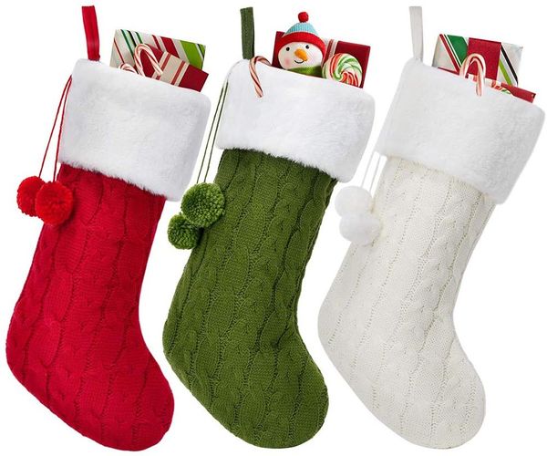

knit christmas stockings 16.5 inch large rustic cable for decorations 1221359
