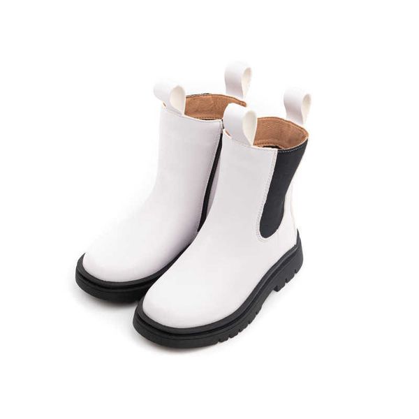 

boots children chelsea kids girls martin casual autumn winter pu leather school boy shoes fashion in snow 2021 new t220925, Black;grey
