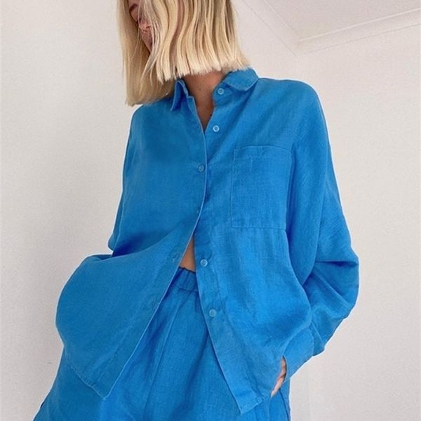 

women's tracksuits bornladies cotton linen women summer set of with shorts blue 2 piece set female casual shorts suits pocket shirt out, Gray