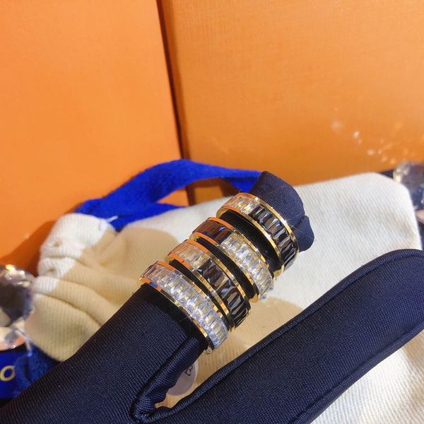 

logo engrave extravagant love ring gold silver rose stainless steel brass letter diamond rings women men wedding jewelry