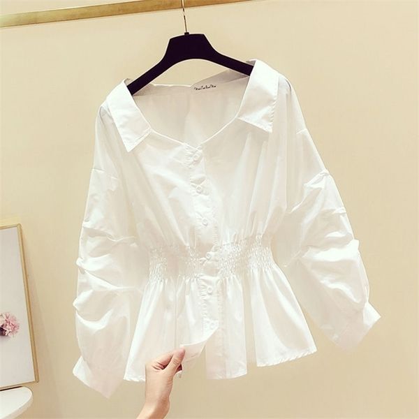 

women's blouses shirts elegant off shoulder long sleeve tunic blouses women button up white shirt turn down collar casual 220923