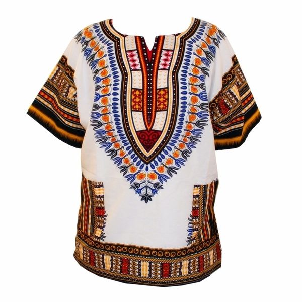 

ethnic clothing fast fashion design african traditional printed 100% cotton dashiki t-shirts for made in thailand 220924, Red