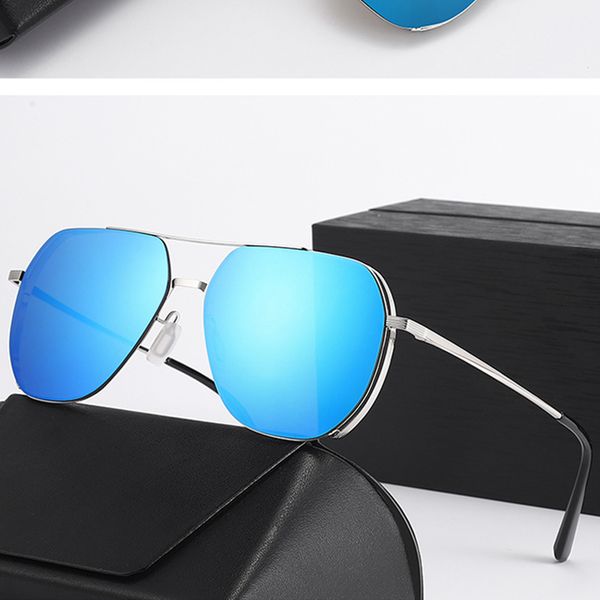 

new designer fashion polarized sunglasses for men women sun glass rim mens full frame oval vintage goggle with temples double bridges huge r, White;black