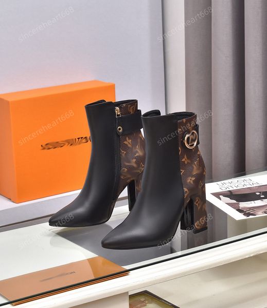

2022 designer sneaker boots fashion ankle boot calfskin chunky, Black