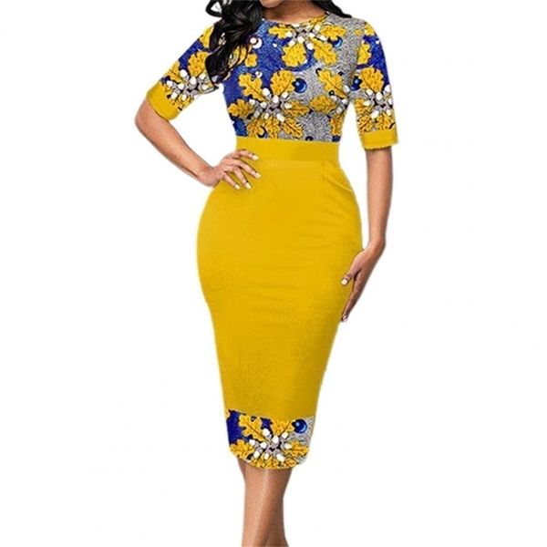 

two piece dress elegant office ladies midi dress sets slim leaf printing high waist outfits wavy stripes split skinny bodycon dress party 22, White